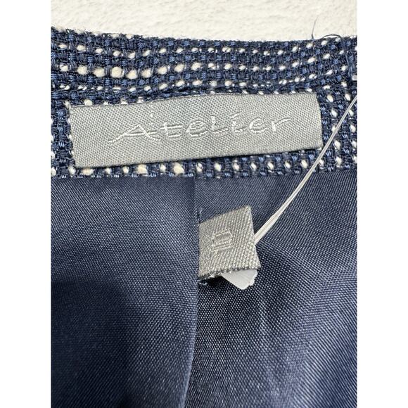 Atelier 3 Button Navy/White Tweed Single Breasted Women’s Blazer Sz10 NWT - Picture 3 of 8